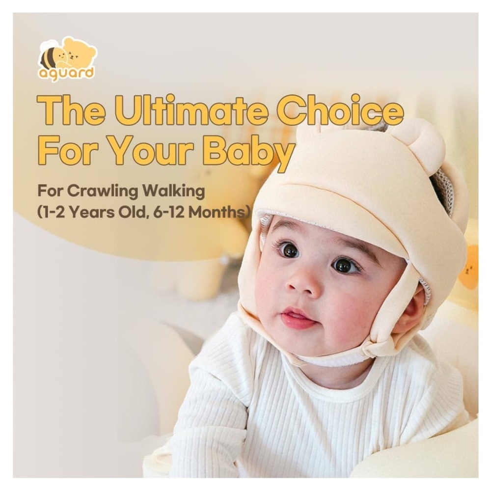 Cream Infant Safety Helmet - Picture 2 of 6